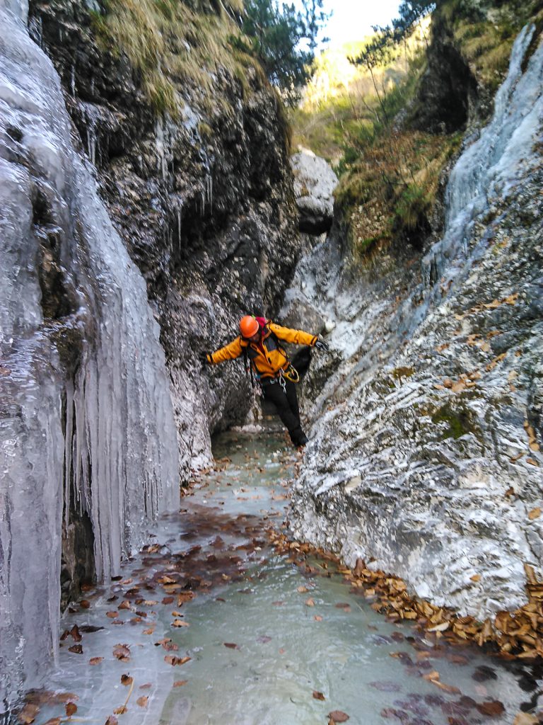 Avoiding falling trough the ice.