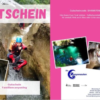 Gutschein Familiencanyoning